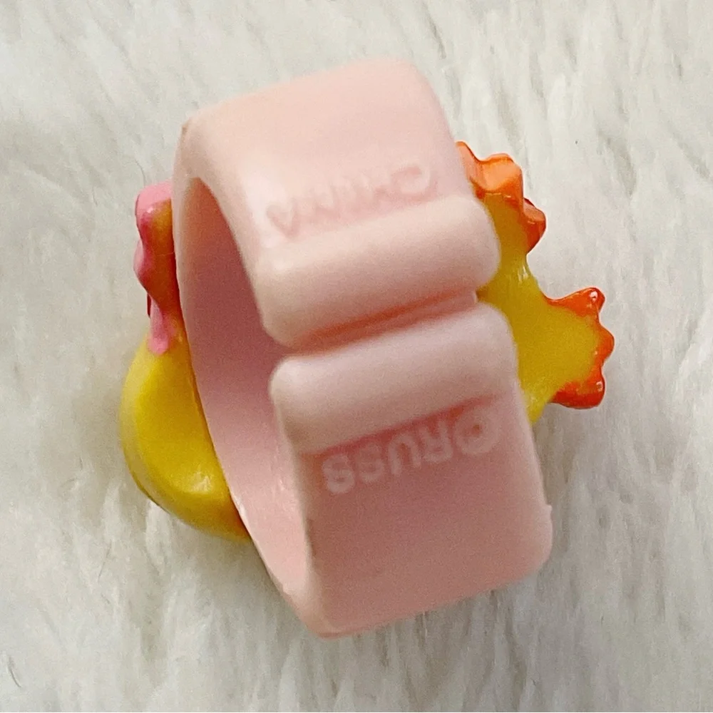 Vintage Russ Chick Ring Plastic Easter Novelty Pink Band